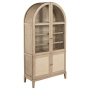 Coaster Fine Furniture Kailani - 4-Door Cane Dining Vitrine Display Cabinet - Beige Oak | Meri Furniture