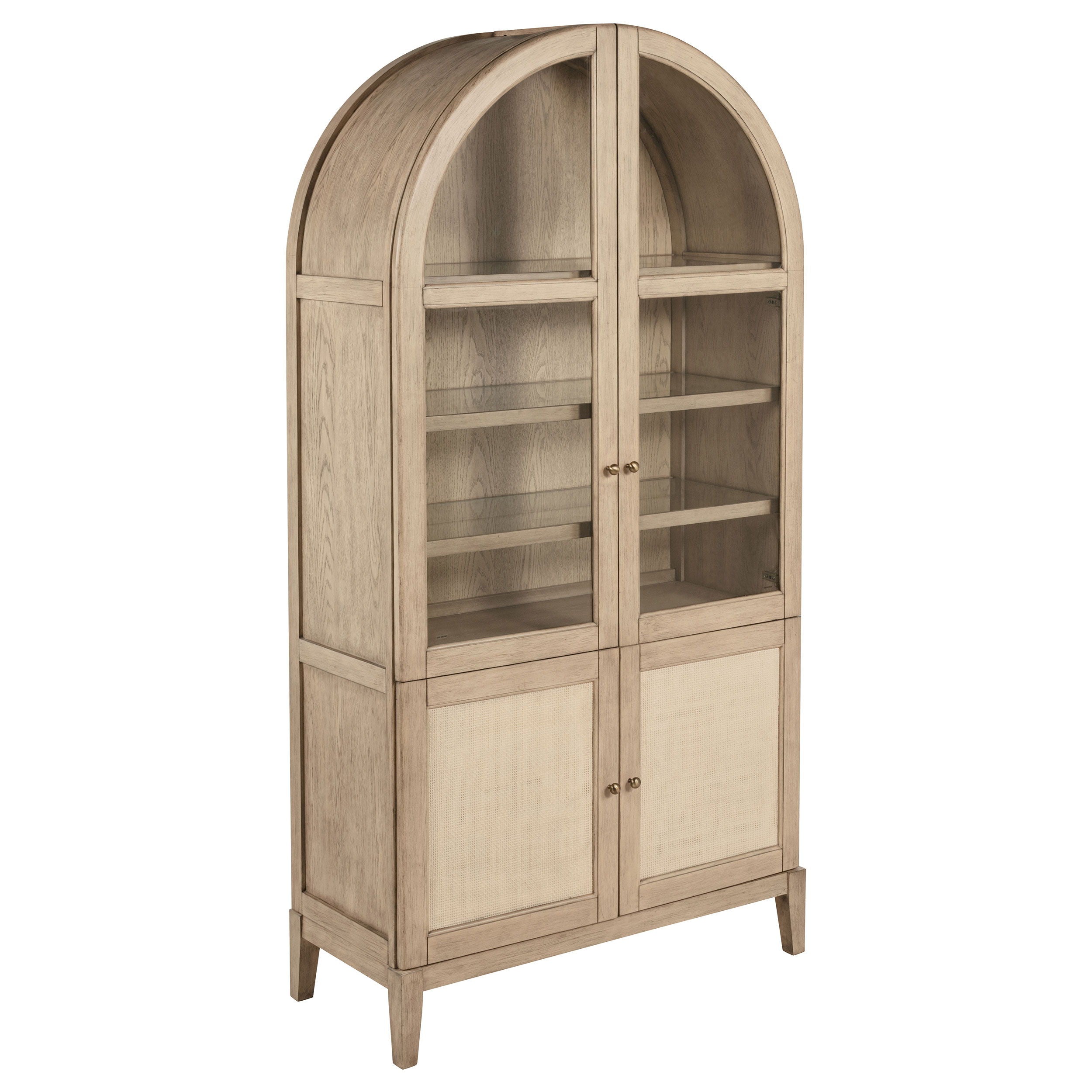 Coaster Fine Furniture Kailani - 4-Door Cane Dining Vitrine Display Cabinet - Beige Oak | Meri Furniture