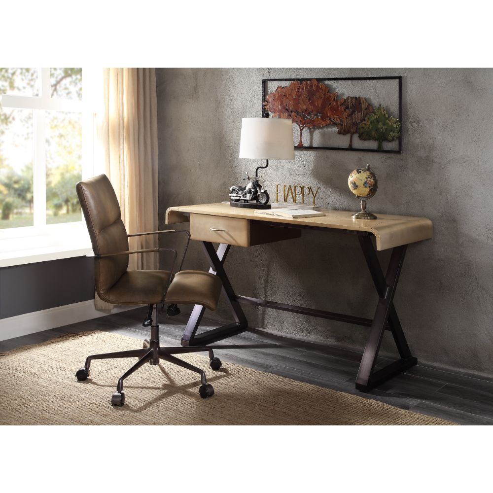 ACME Danton - Desk - Gold Aluminum | Meri Furniture