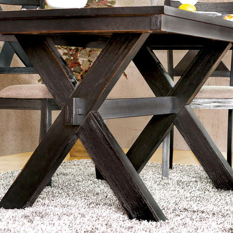 Furniture of America Xanthe - Dining Table - Brushed Black / Warm Gray | Meri Furniture