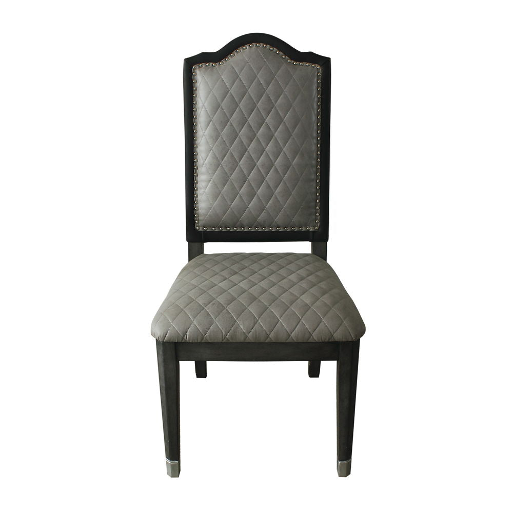House Beatrice - Side Chair Set of 2) - Two Tone Gray Fabric & Charcoal