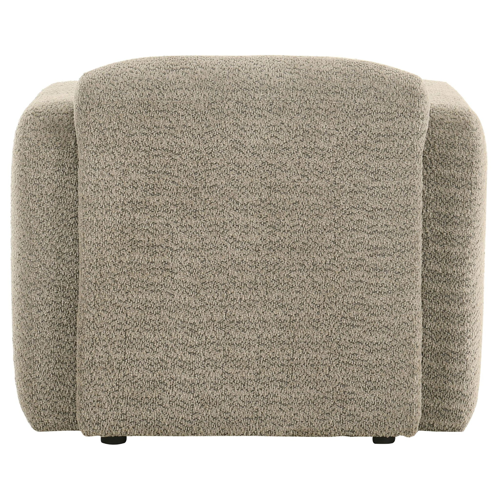 Dorset Fabric Upholstered Round Track Arm Accent Chair Brown