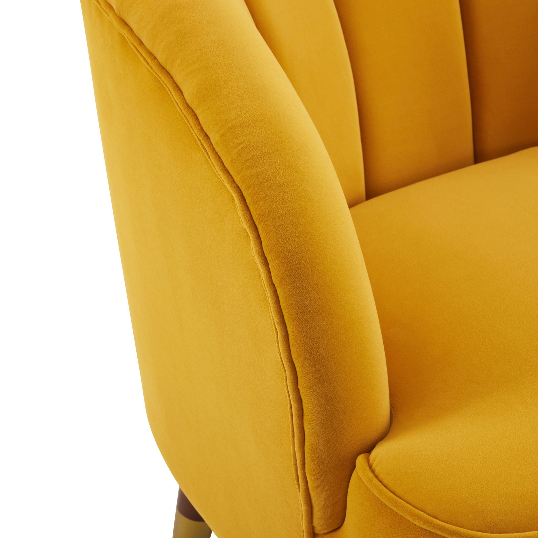 Elegant Upholstered Barrel Accent Chair With Wooden Legs