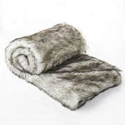 Luxury Throw Blanket With Streaks - Gray