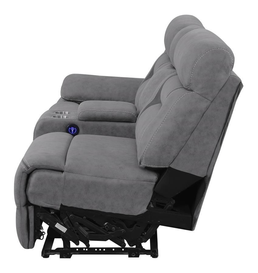 Coaster Fine Furniture Higgins - Upholstered LAF Power Loveseat - Gray | Meri Furniture