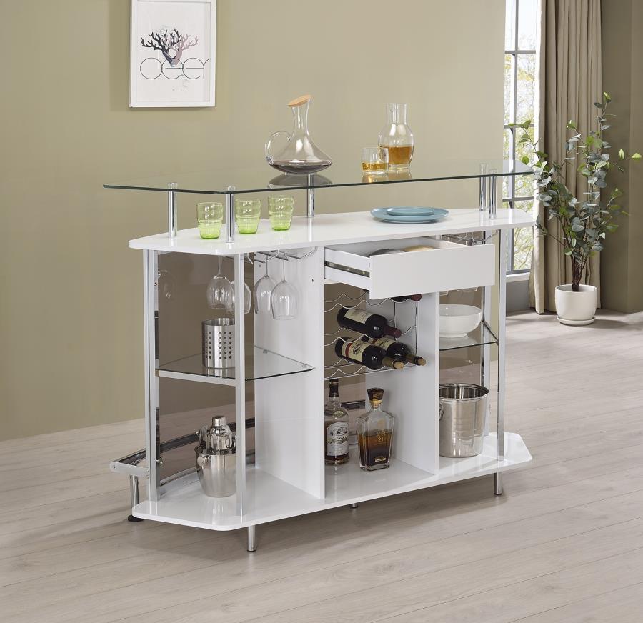 Coaster Fine Furniture Gideon - Curved Glass Top Home Cabinet | Meri Furniture