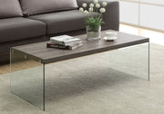 Coffee Table Rectangular For Living Room Clear Tempered Glass