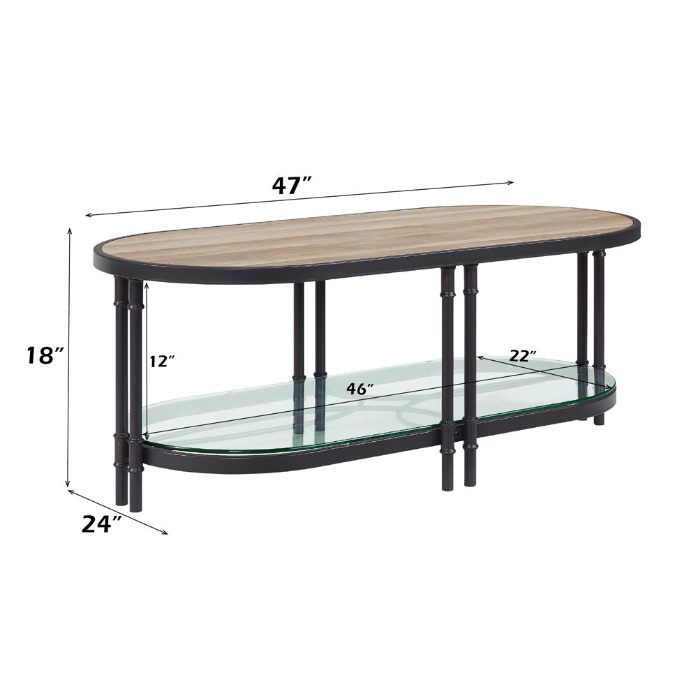 Brantley - Coffee Table - Oak & Sandy Black