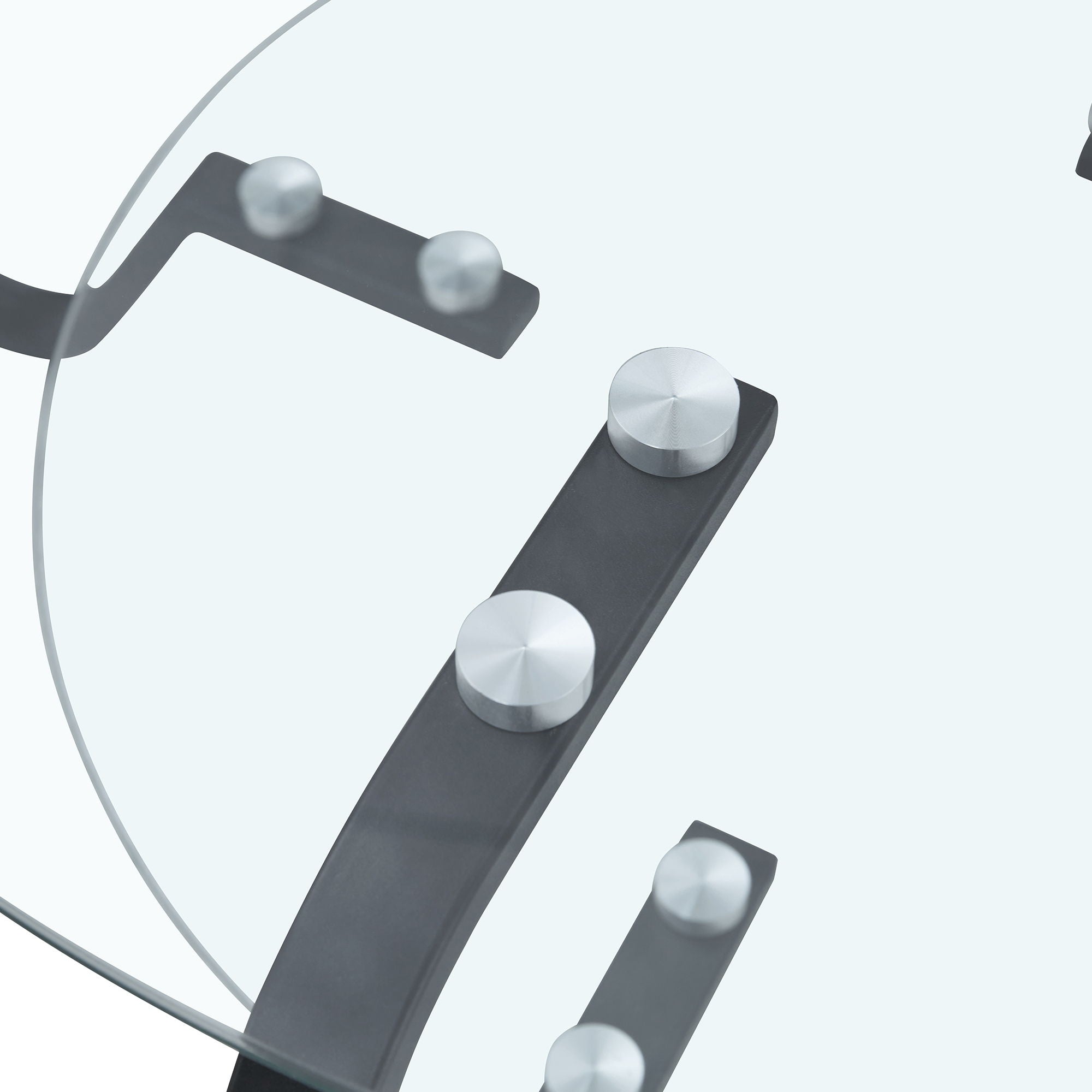 Retro Minimalist Style Metal Frame Double Layer Tempered Glass Coffee Table