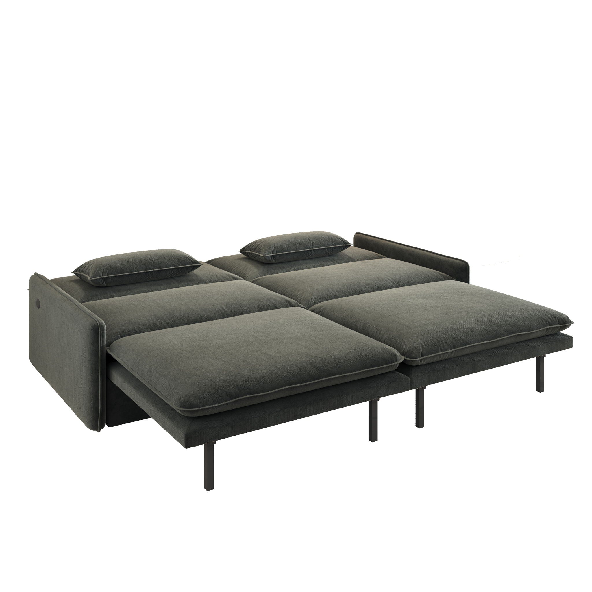 4 Seat Convertible Sleeper Sofa Bed, Modern With Storage