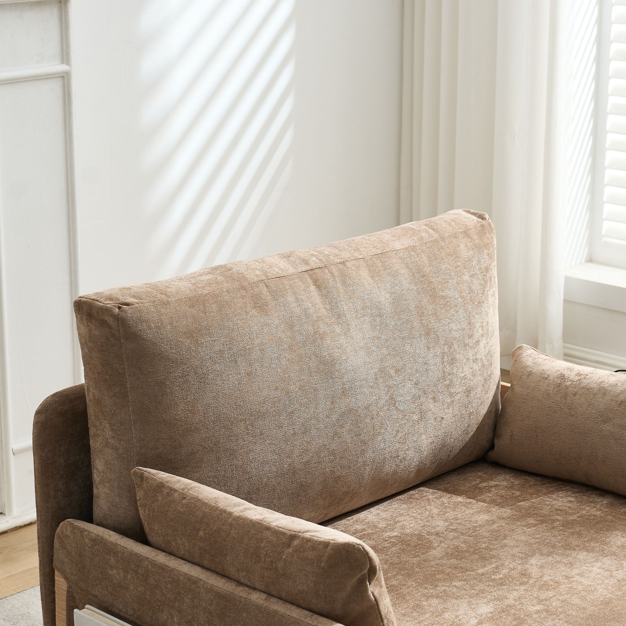 Mid Century Modern Foldable Sofa Bed, 3 In 1 Convertible Sleeper With 3 Pillows