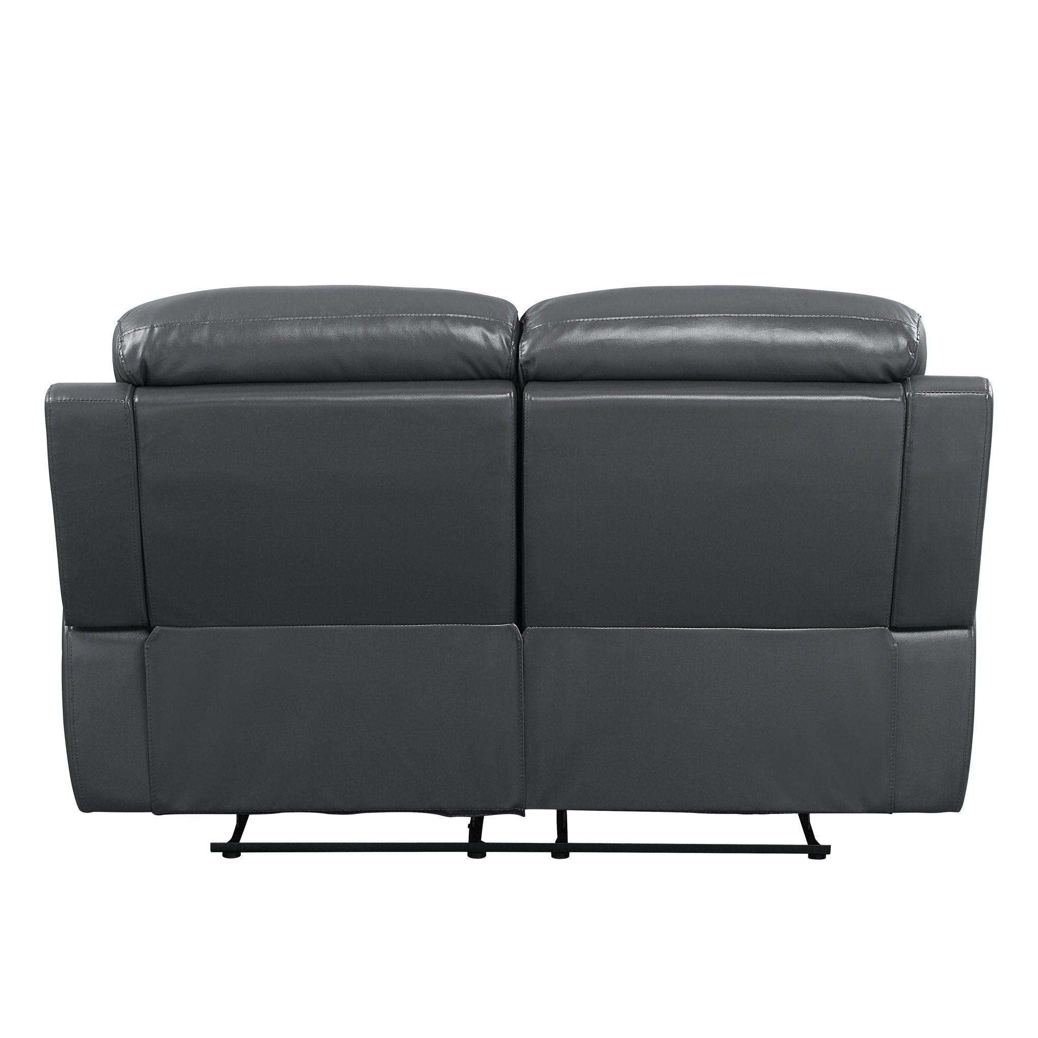 Lamruil - Motion Loveseat - Gray Top Grain Leather