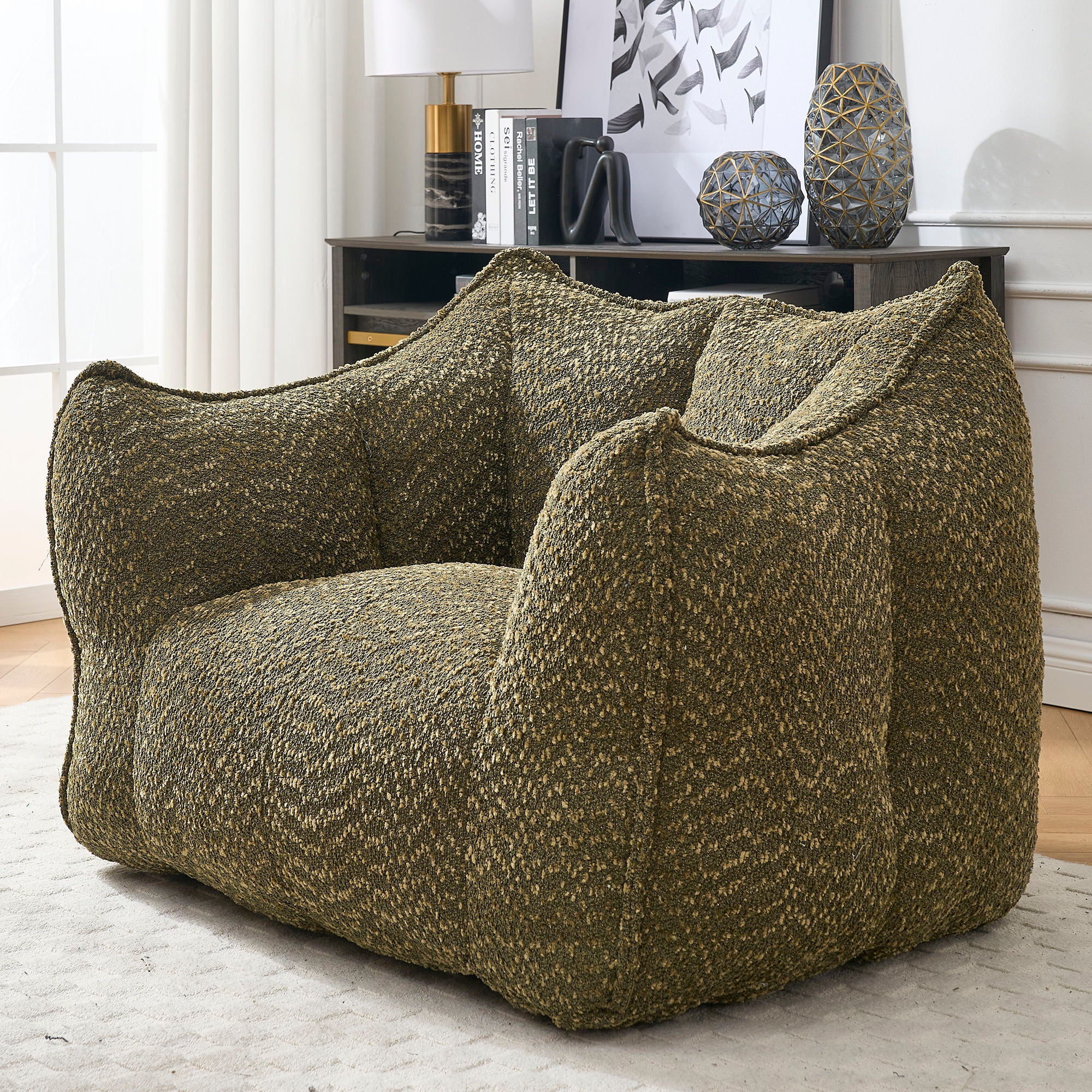 Comfortable Chenille Sofa Chairs With Highly Resilient Foam For Living Rooms And Bedrooms
