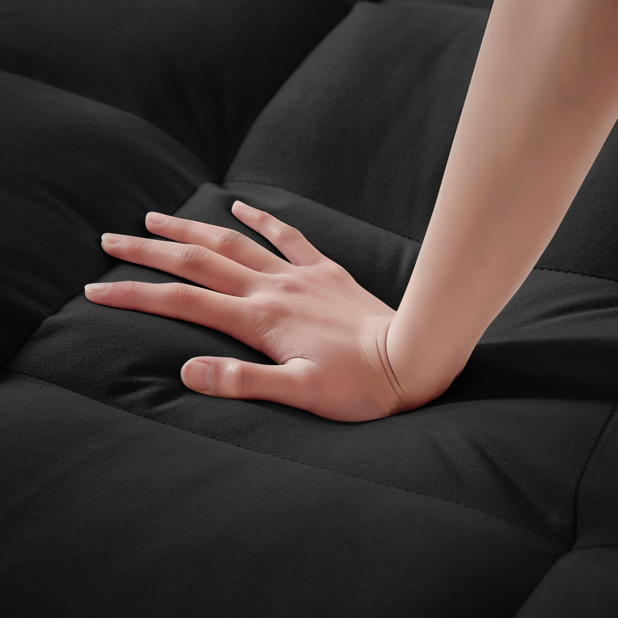 Convertible 3 In 1 Sofa Bed With Adjustable Sleeper Chair And Multi Pockets - Black