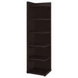 Alder - 6-Shelf Corner Bookcase - Cappuccino