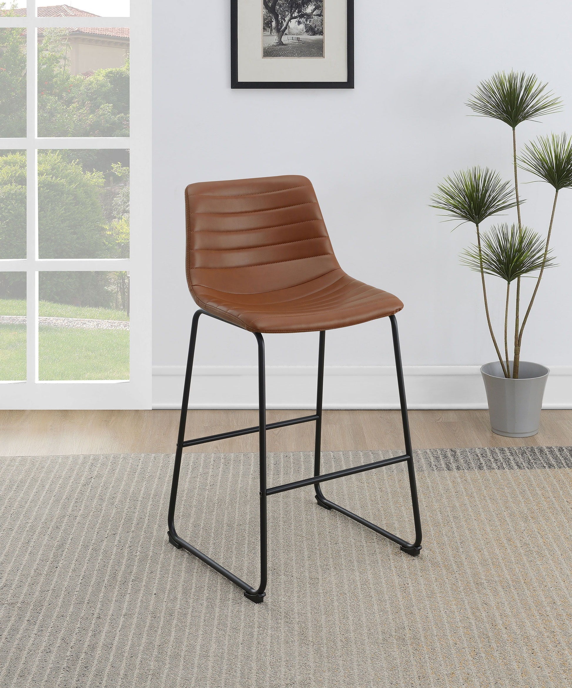 Coaster Fine Furniture Zuni - Faux Leather Upholstered Bar Chair (Set of 2) | Meri Furniture