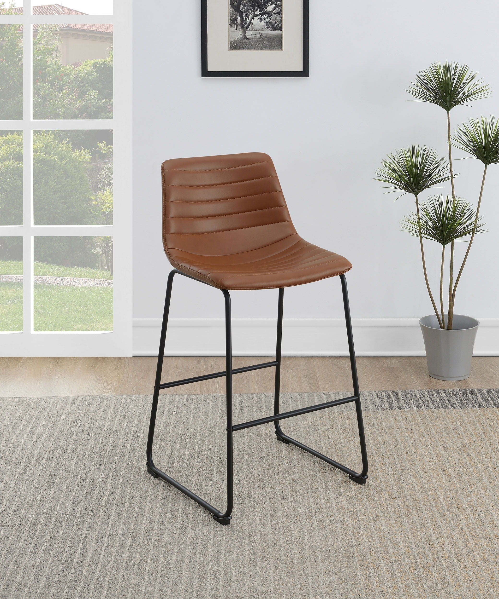 Coaster Fine Furniture Zuni - Faux Leather Upholstered Bar Chair (Set of 2) | Meri Furniture