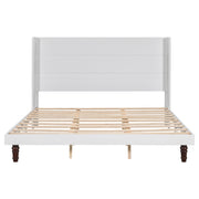 King Size, Stylish High Headboard Bed, High Quality - White