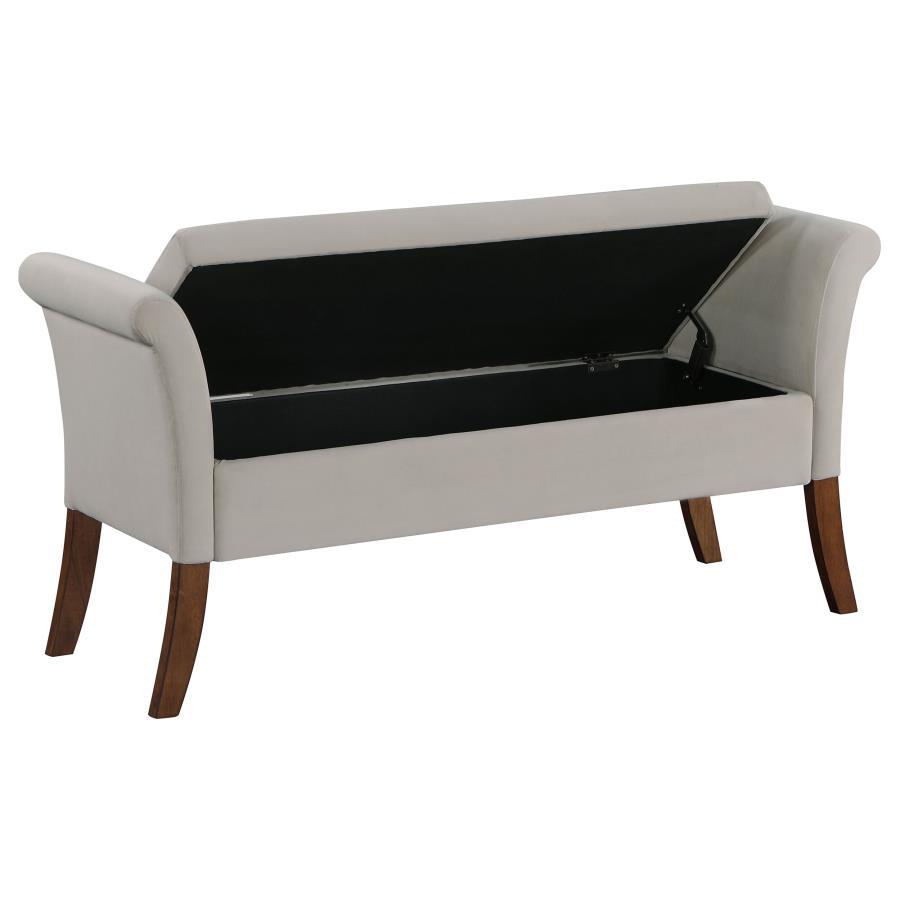 Coaster Fine Furniture Farrah - Velvet Upholstered Rolled Arm Storage Bench | Meri Furniture
