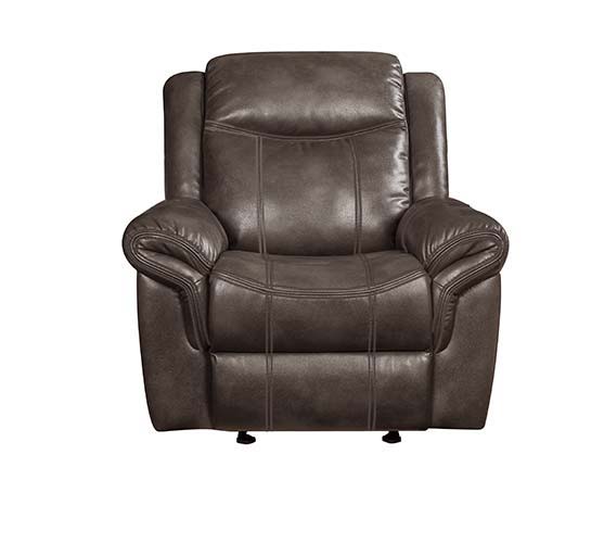 ACME Lydia - Glider Recliner - Brown Leather Aire | Meri Furniture