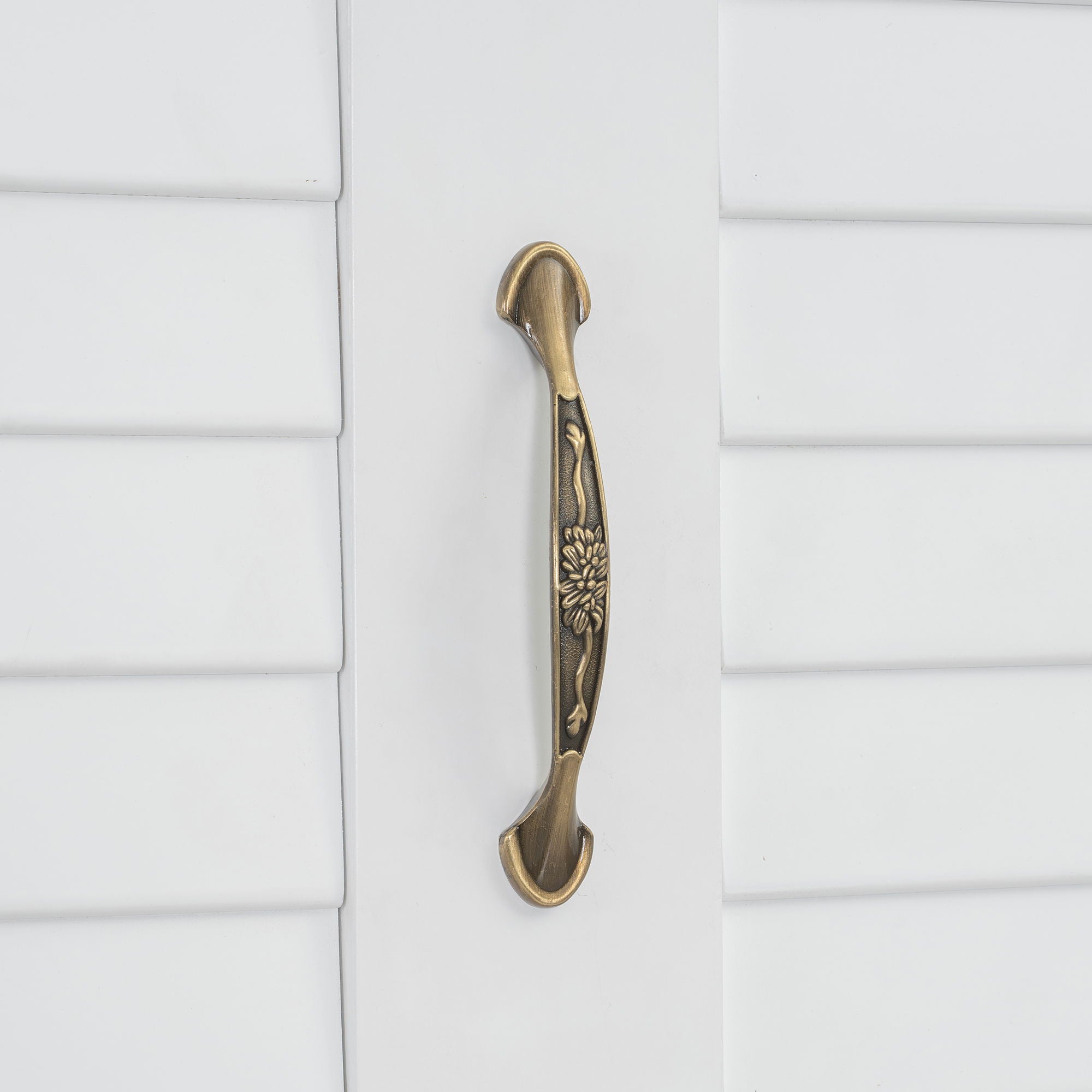 Queen Size Murphy Bed With Louvered Design And Multiple Storage Shelves - White