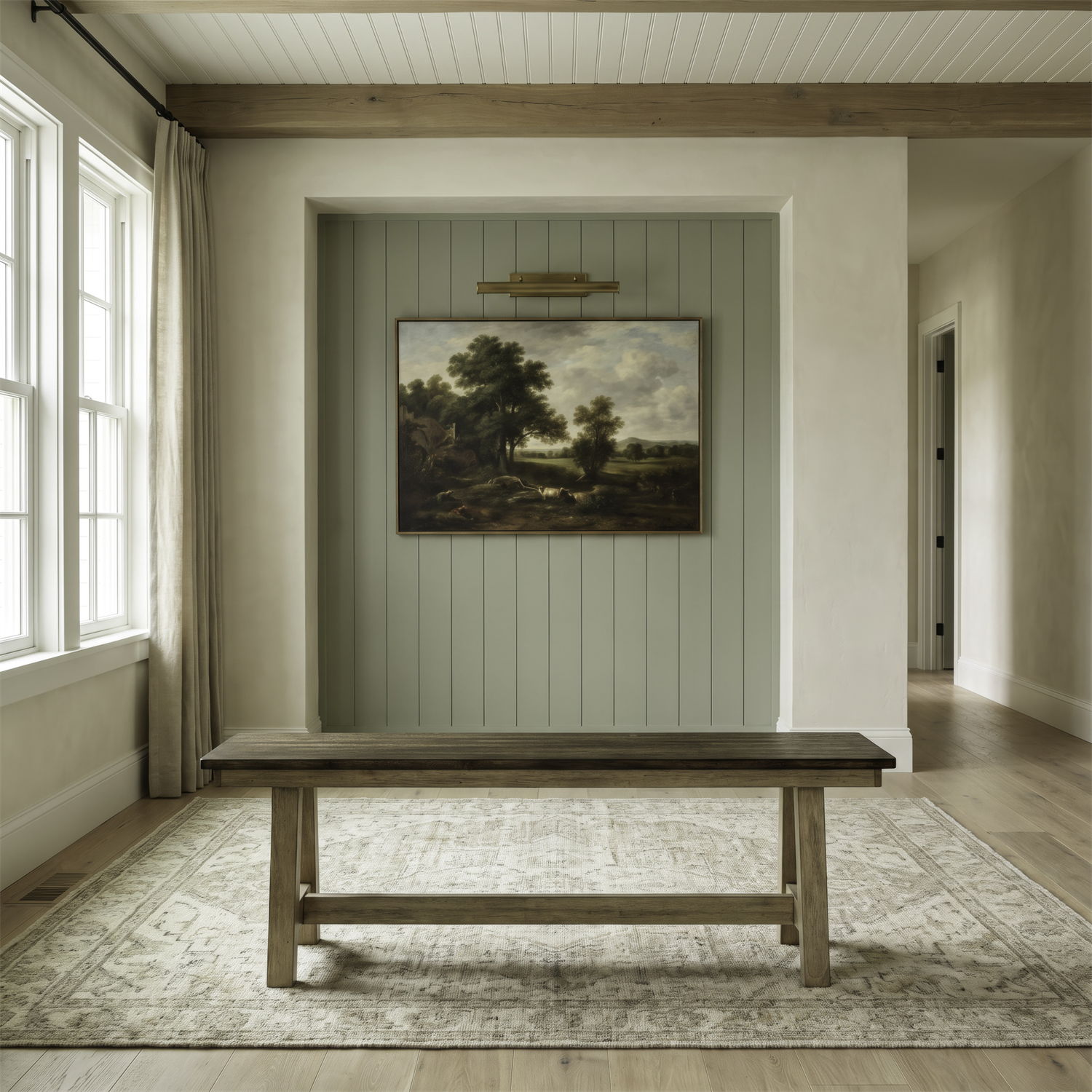 Lindsey Farm - Backless Bench - Natural & Brown
