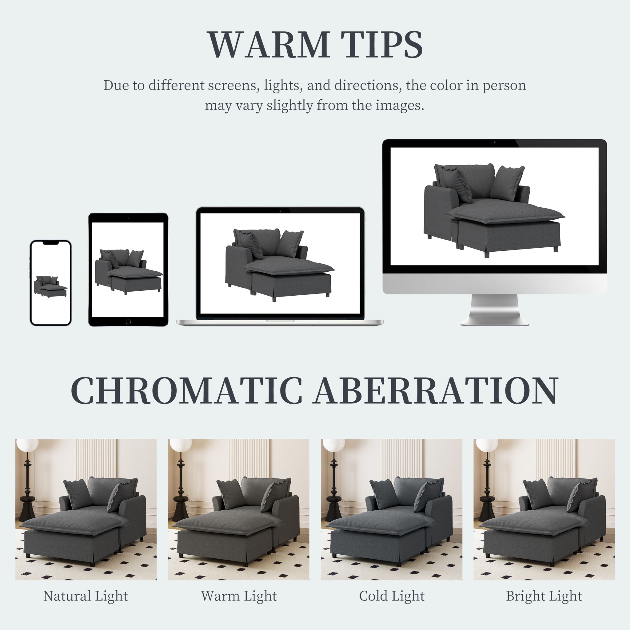 Oversized Chaise Lounge Indoor Single Sofa Bed With Wide Seat, Upholstered Lazy Sleeper Armchair With Movable Ottoman Reading Couch Set