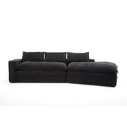 Modern Minimalist Modular Sectional Sofa With Deep Seats And Right Facing Chaise