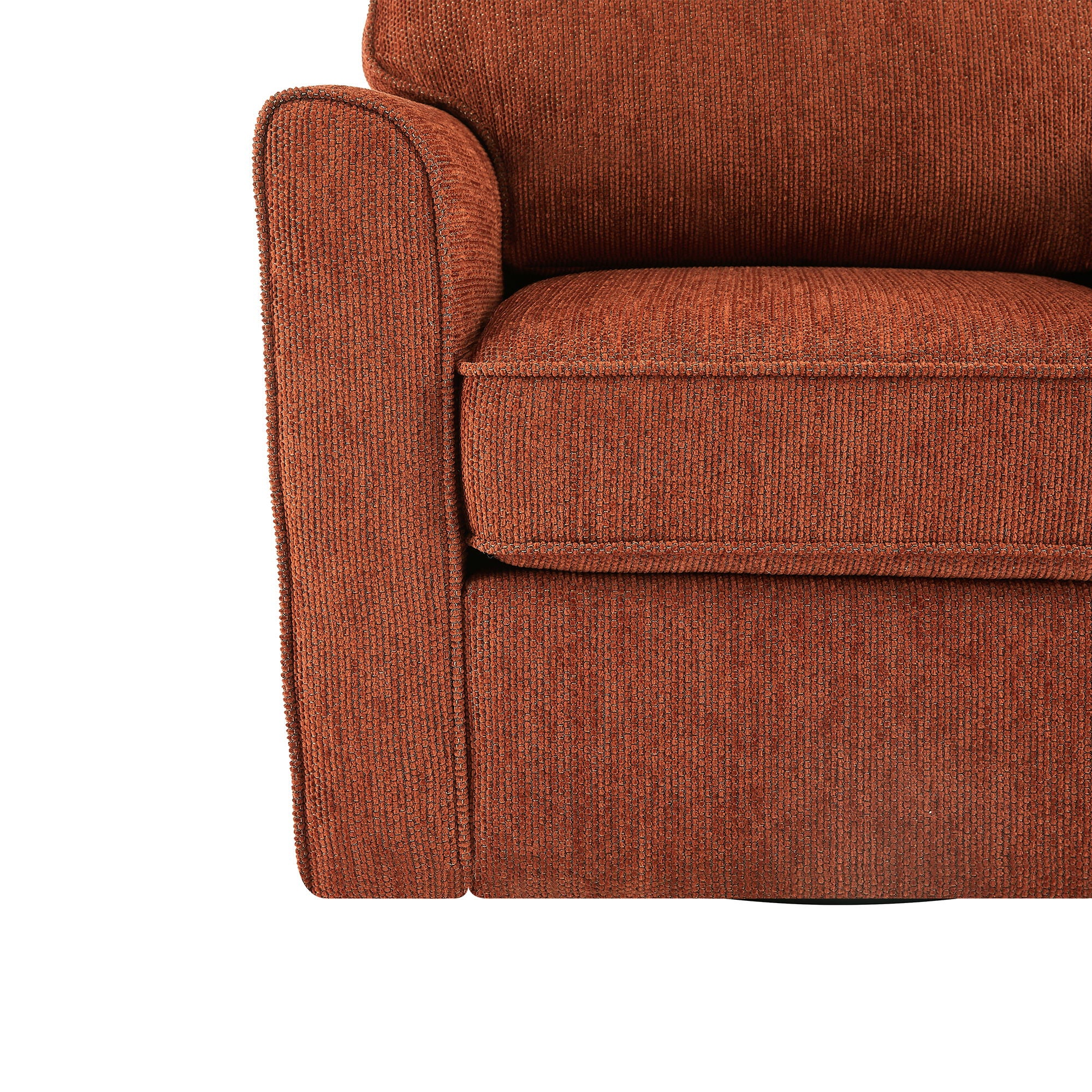 360° Swivel Accent Barrel Armchair With Side Pockets, Compact Design