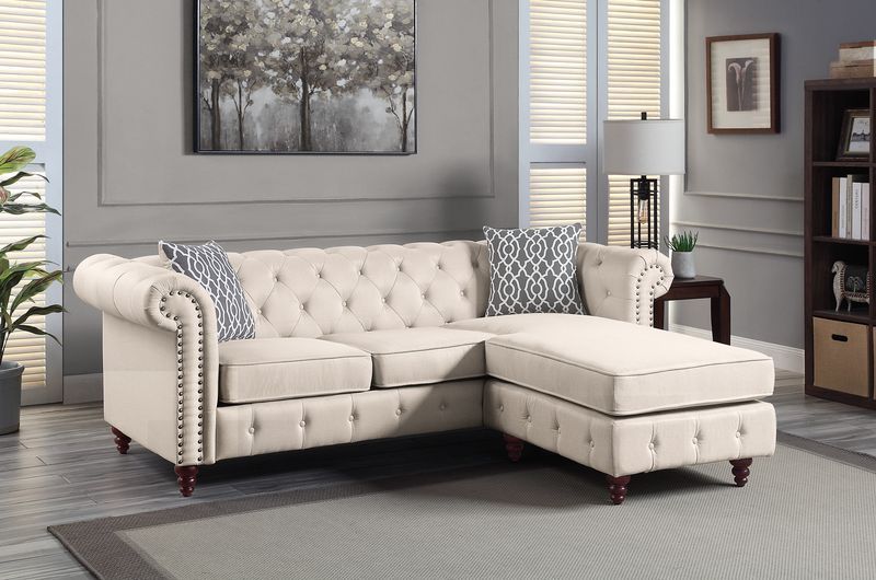 ACME Cushion Thickness: 7: Foam Density: D25 Reversible 2 Pillows Included | Meri Furniture