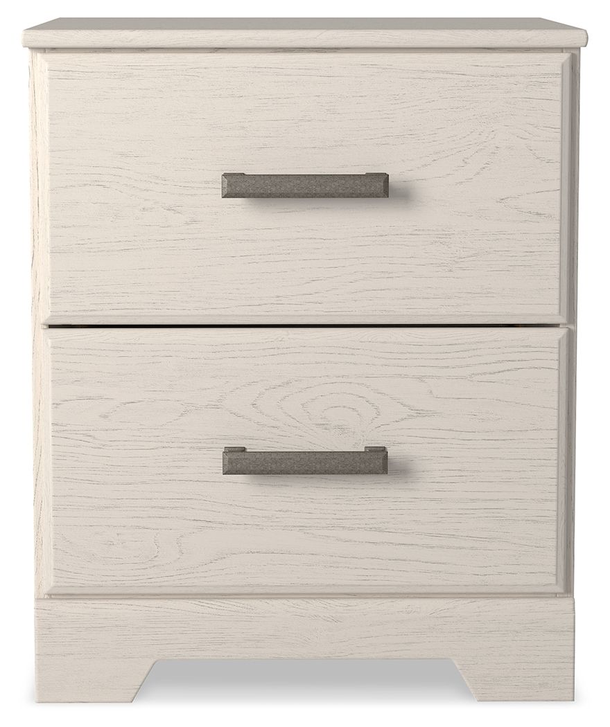 Ashley Furniture Stelsie - White - Two Drawer Night Stand | Meri Furniture