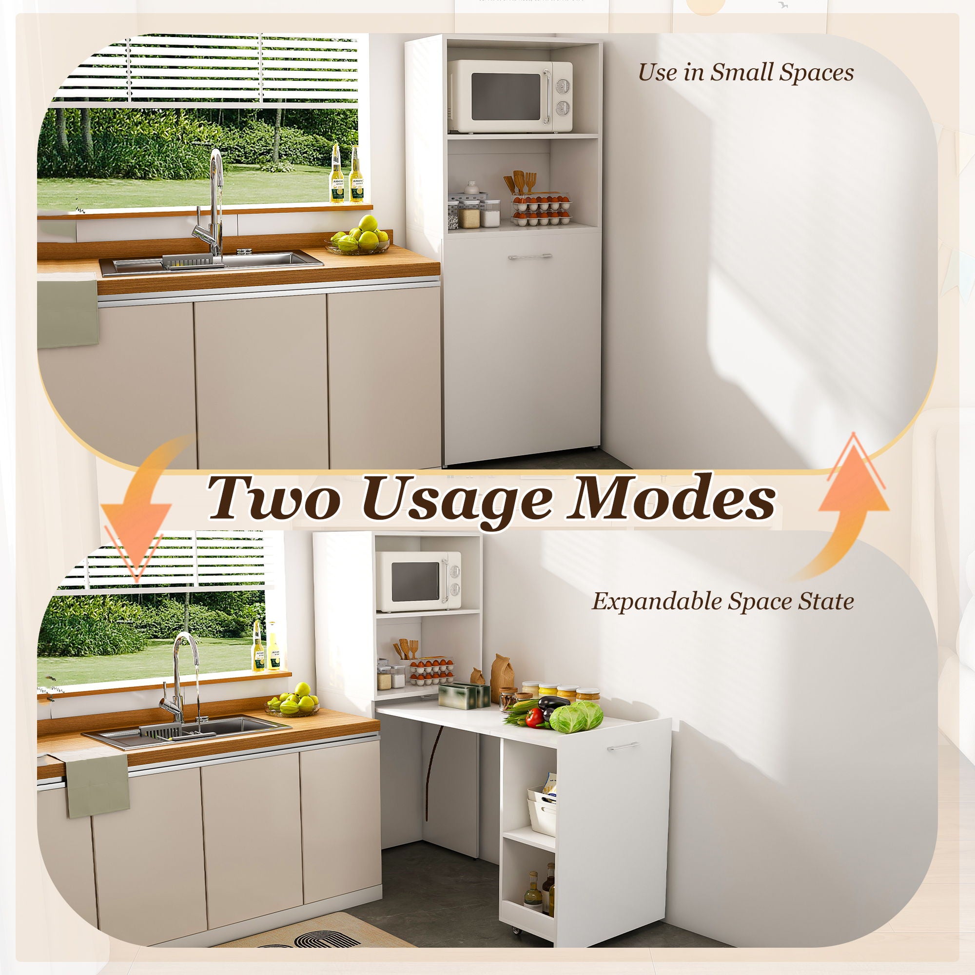 Stretchable Office Desk With Storage Shelves And Mobile Wheels