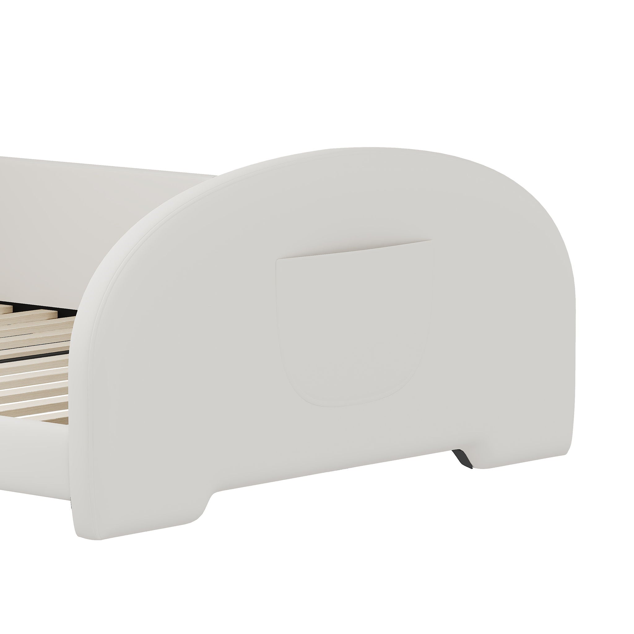 Upholstered Rabbit-Shape Princess Bed With Headboard And Footboard