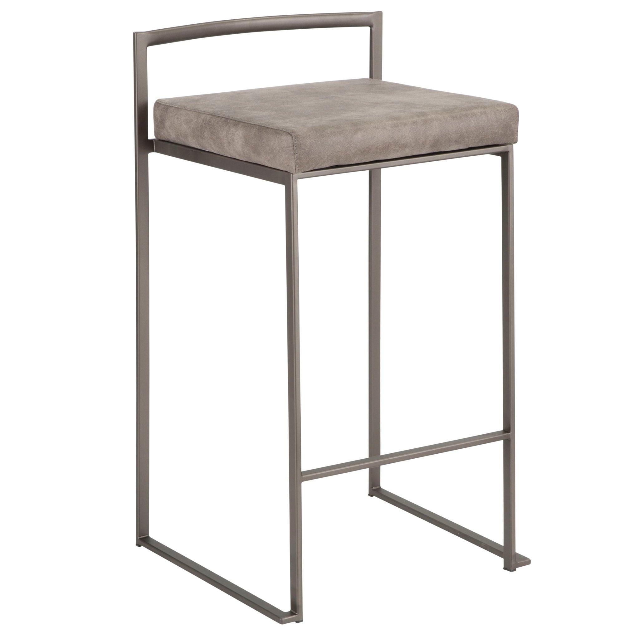 Fuji - Contemporary Stackable Counter Stool (Set of 2) - Antique / Stone