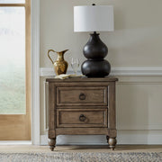 Liberty Furniture Americana Farmhouse - 2 Drawer Night Stand With Charging Station | Meri Furniture