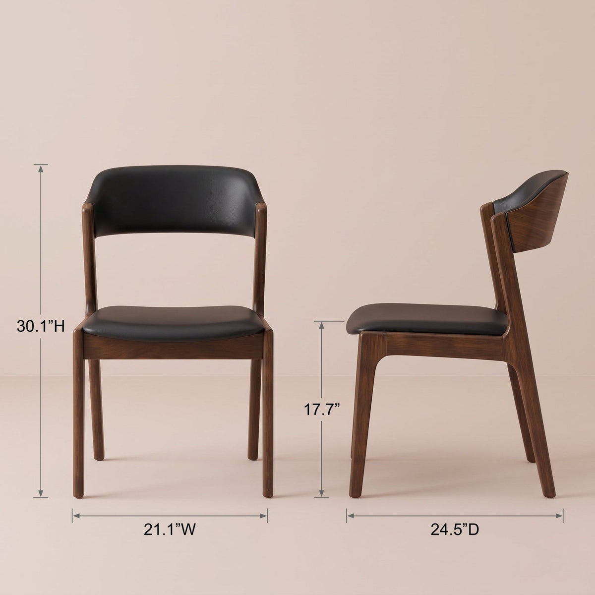 Enzo - Dining Chair (Set of 2) - Black / Brown