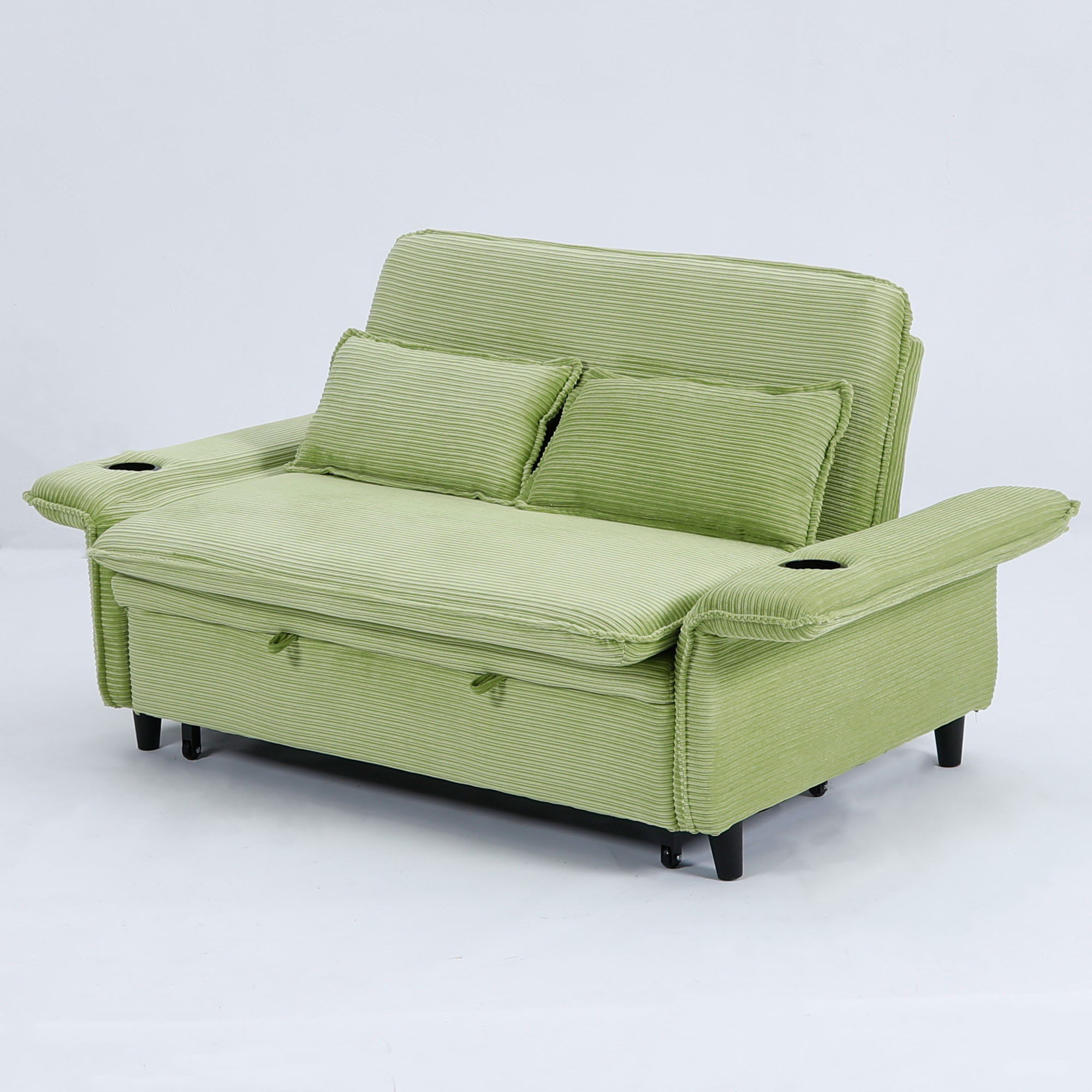 Modern Fabric Multi-Functional Sofa Bed With Adjustable Armrests And Backrests