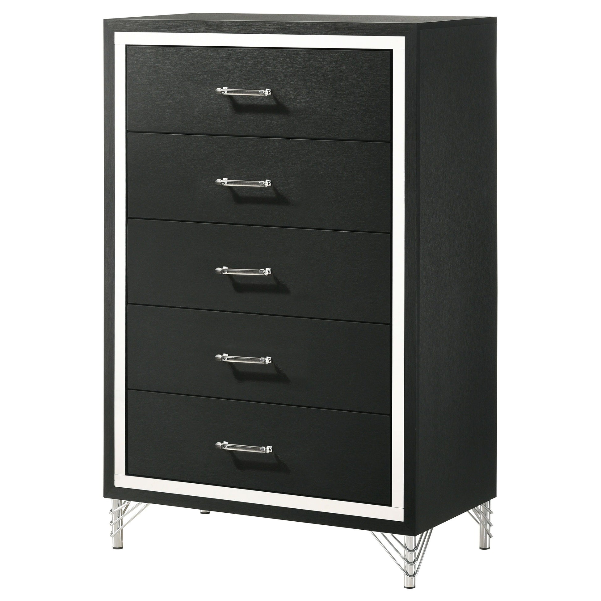 Coaster Fine Furniture Lucia - 5-Drawer Bedroom Chest Of Drawers - Black | Meri Furniture