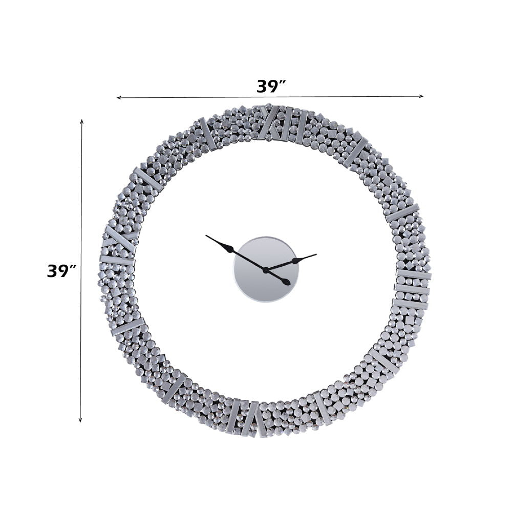 Kachina - 39" Wall Clock - Mirrored & Faux Gems