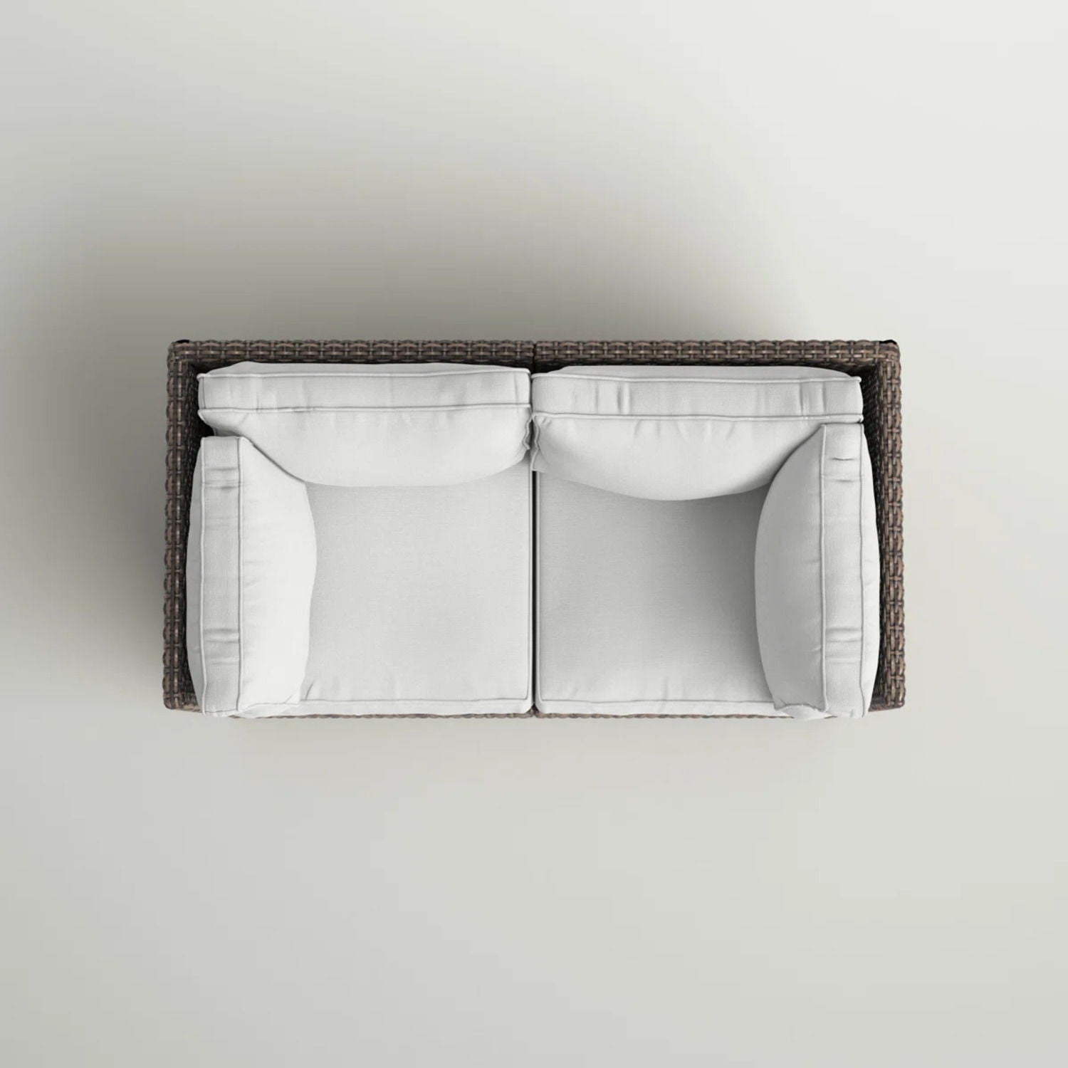 Modern Patio Wicker Loveseat With Cushions