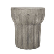 Outdoor Round Side Table - Gray