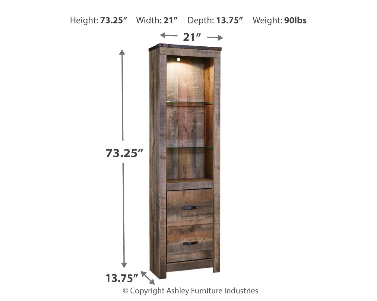 Ashley Furniture Trinell - Brown - Pier - 2-drawers | Meri Furniture