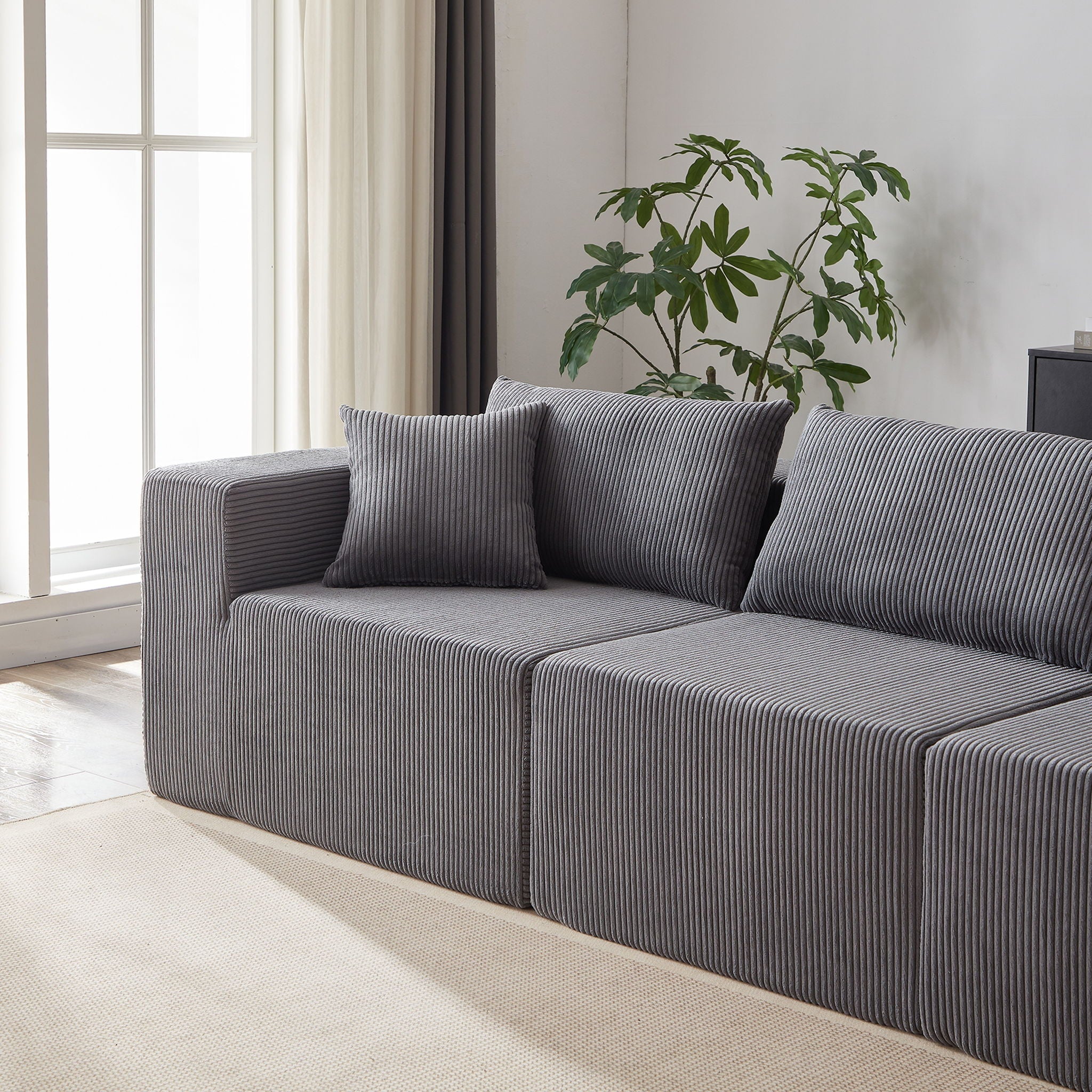 Modular L Shaped Sectional Compressed Sofa, Free Combination