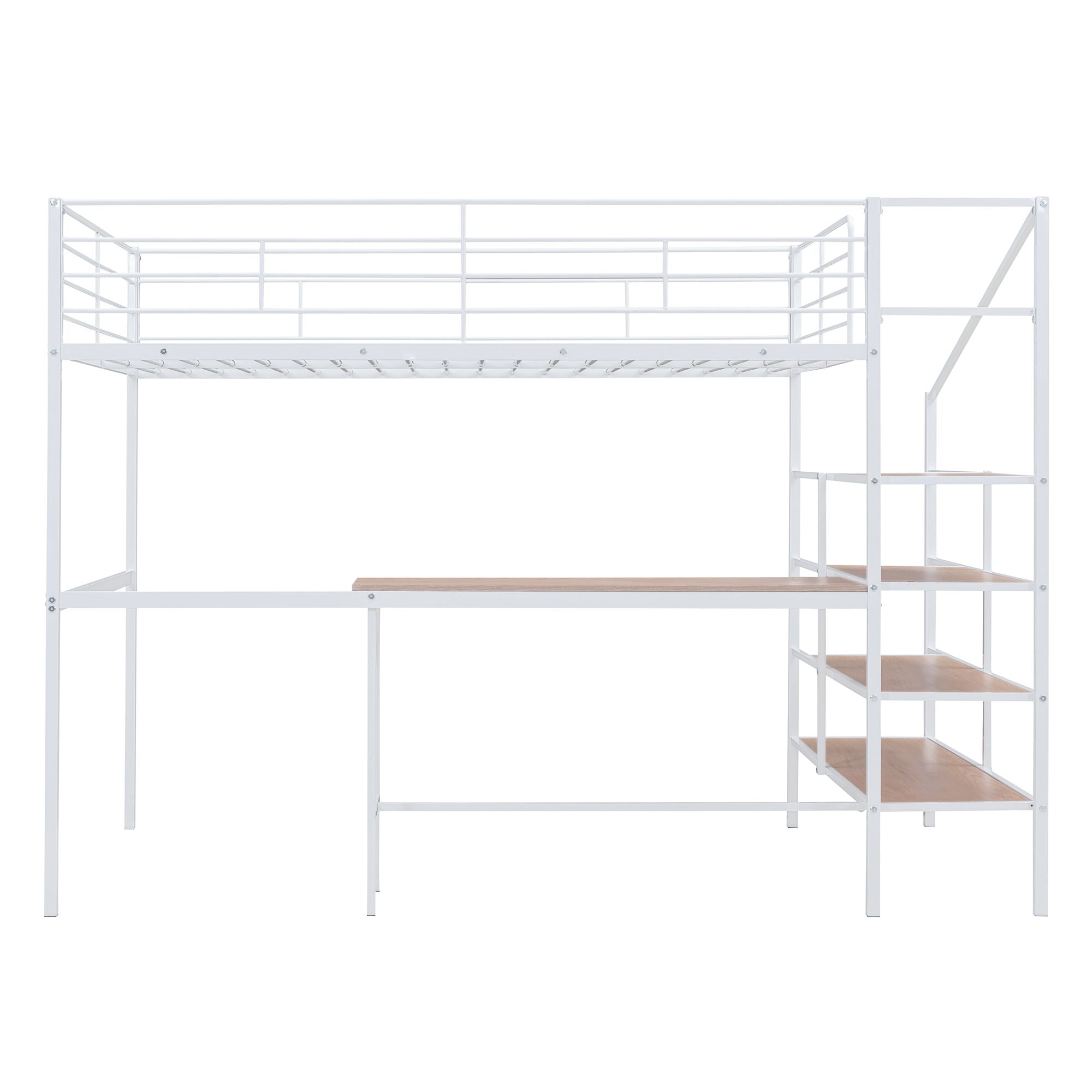 Loft Bed With Desk And Lateral Storage Ladder