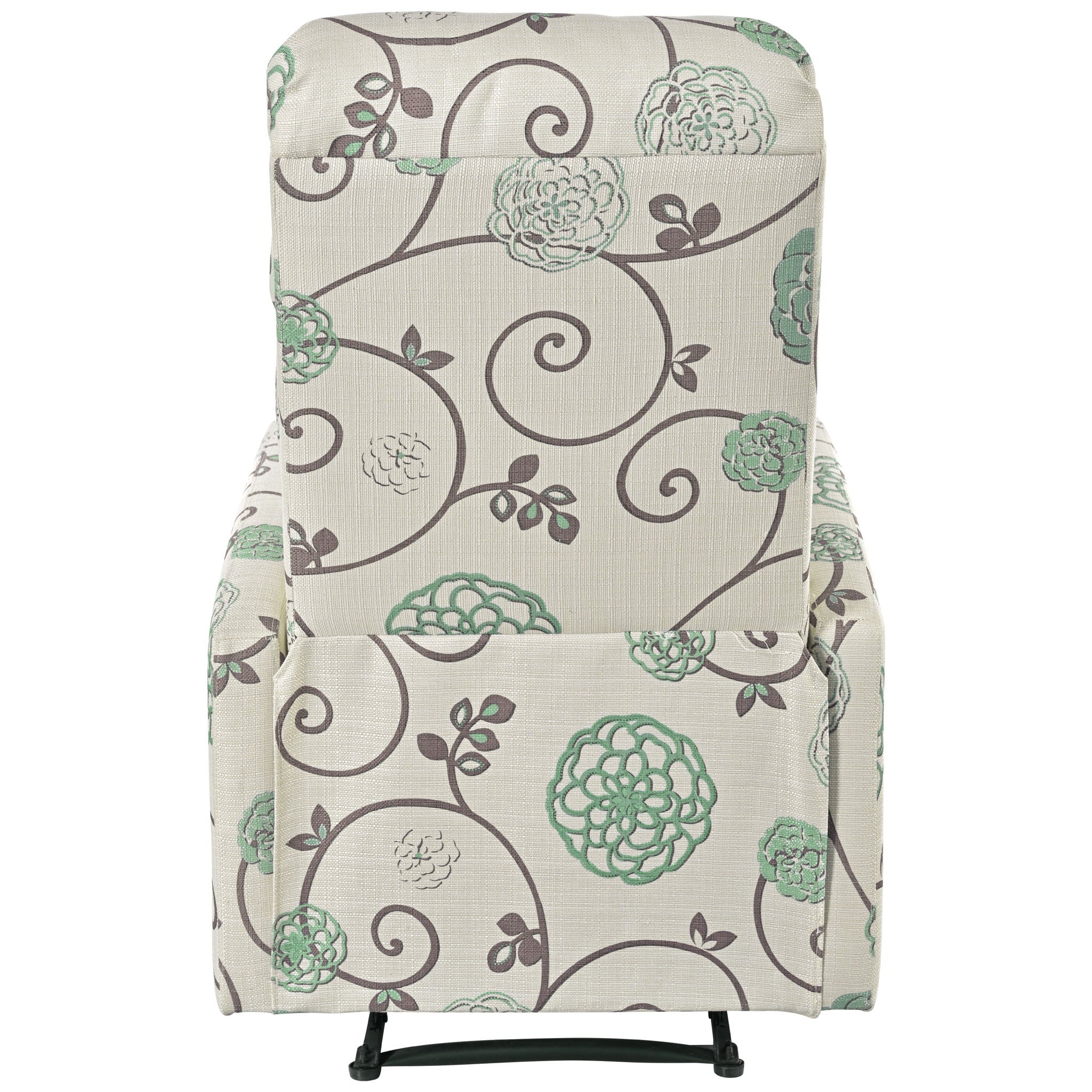 Modern Manual Recliner, Home Theater Chair With Adjustable Backrest For Living Room - Beige / Blue