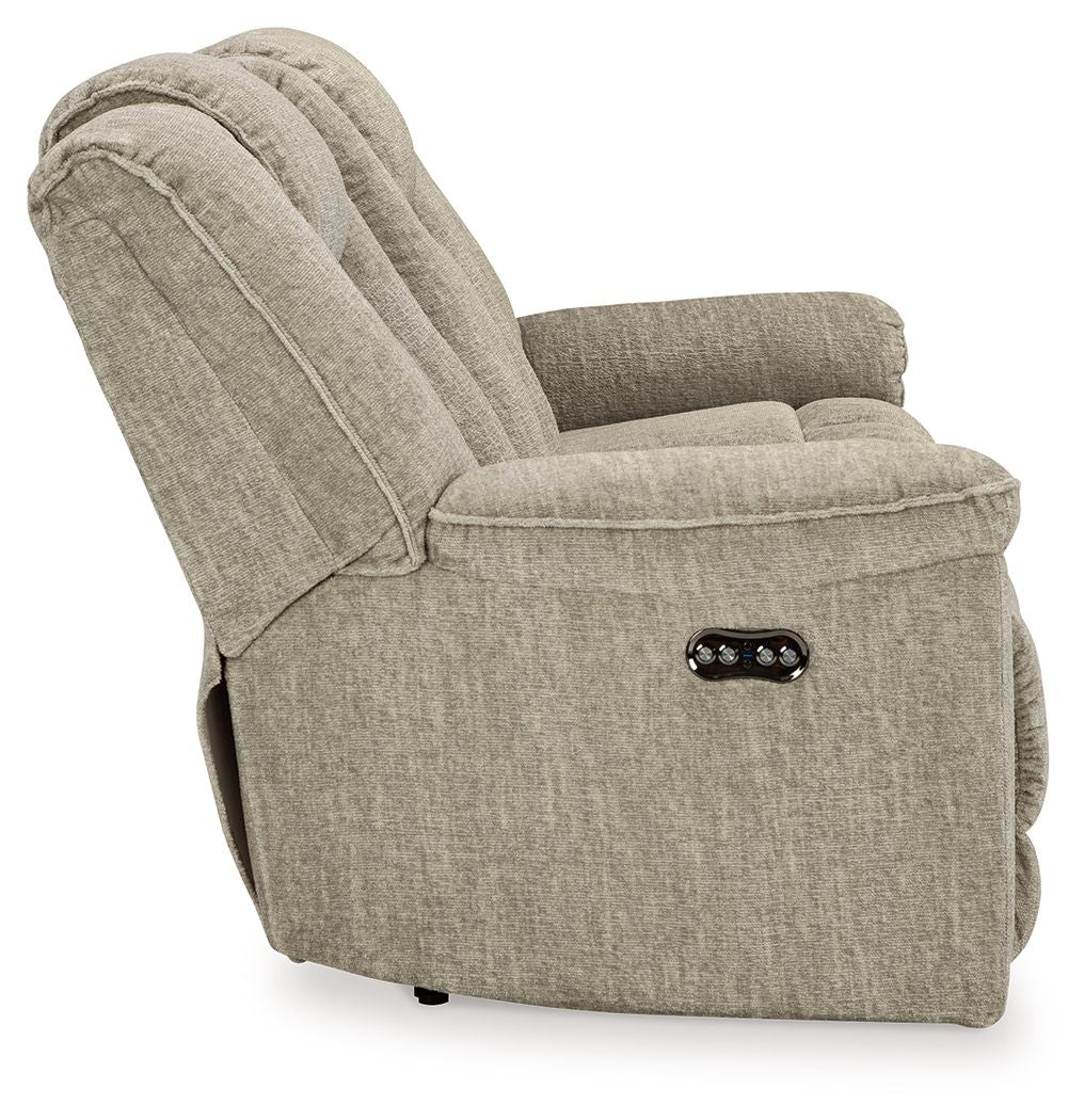 Signature Design by Ashley® Hindmarsh - Stone - 2 Pc. - Power Reclining Sofa, Power Reclining Loveseat | Meri Furniture