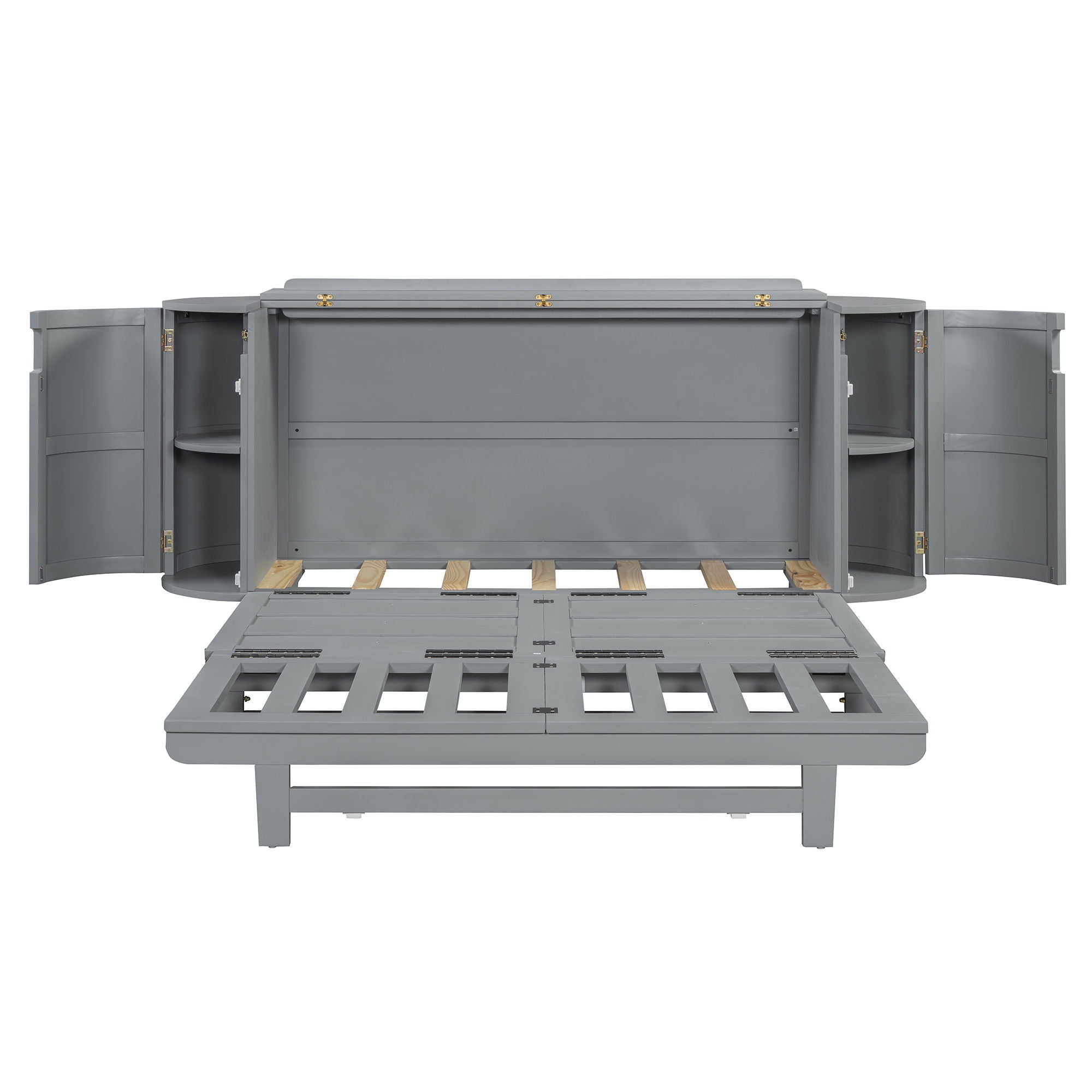 Murphy Bed With Hidden Storage & Modern Woven Design