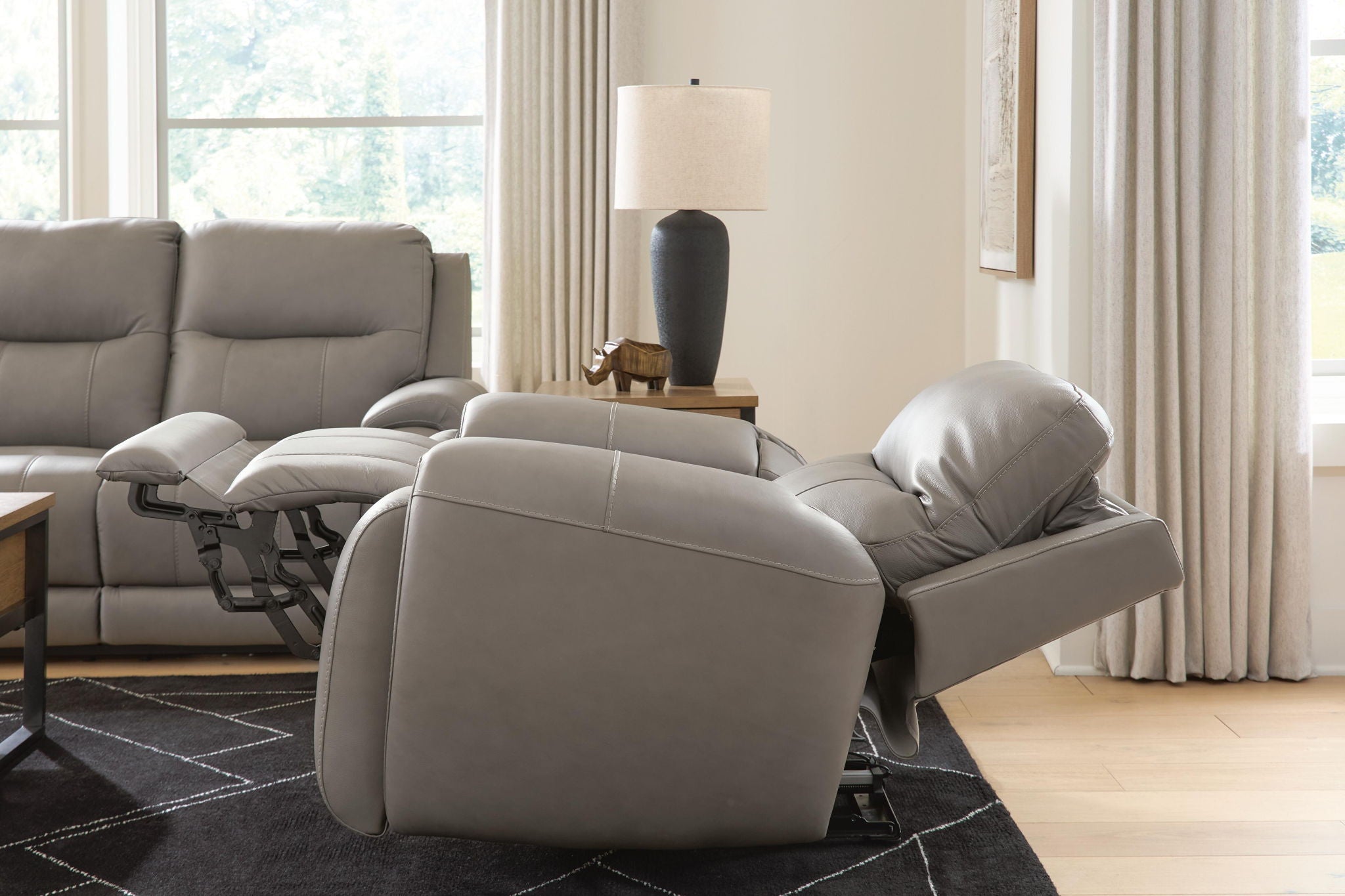 Real Moments - Power Reclining Loveseat With Audio Seating - Ash