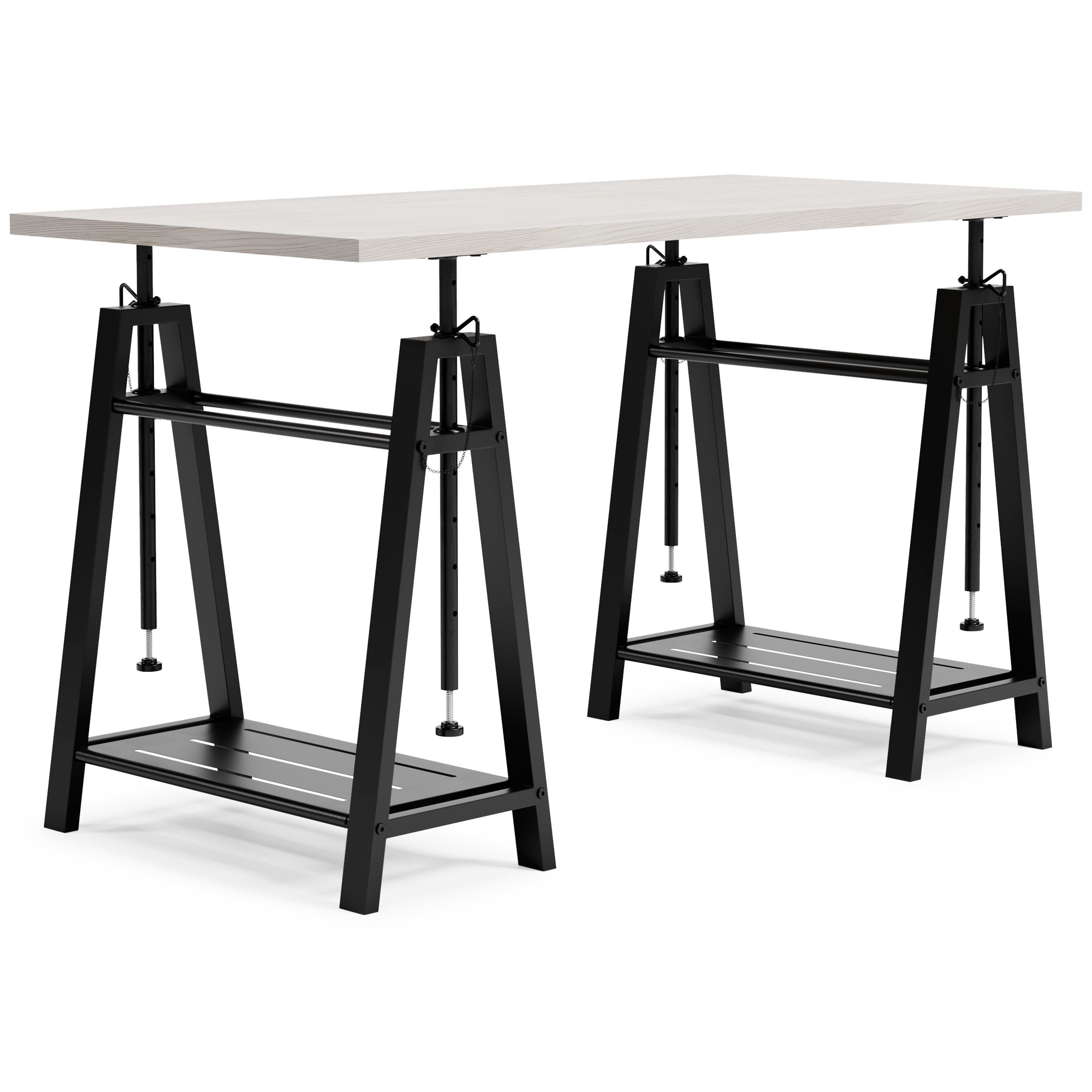 Ashley Furniture Bayflynn - White / Black - Adjustable Height Desk | Meri Furniture