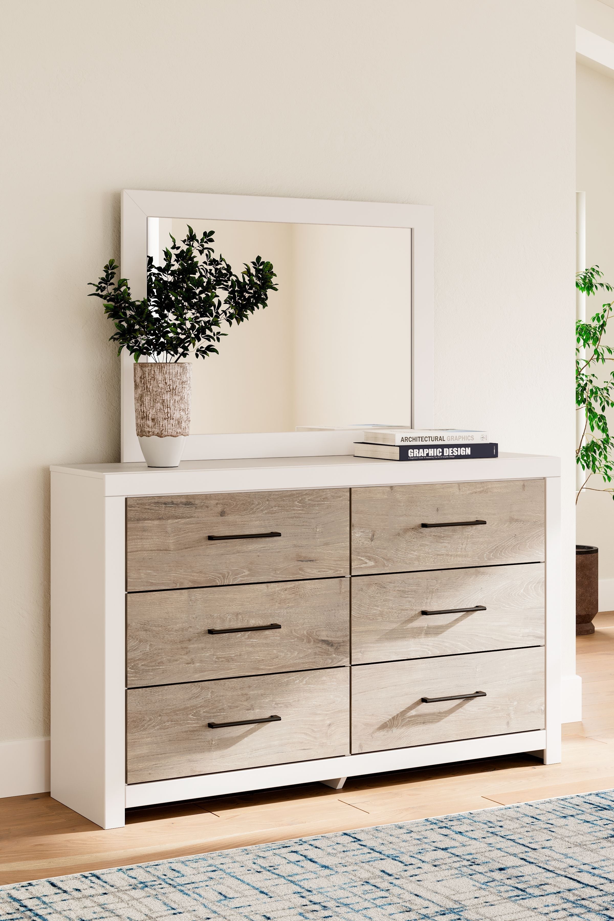 Signature Design by Ashley® Charbitt - Two-tone - Dresser And Mirror | Meri Furniture